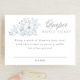 "Wild Roses" - Baby Shower Mini Insert Cards in Powder Blue by Kristen Smith - Front
