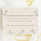 "Wrapped Up" - Baby Shower Mini Insert Cards in Pistachio by Olivia Kanaley Inman - Front