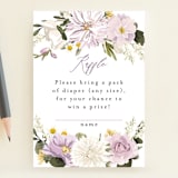 "Floral Wisp" - Baby Shower Mini Insert Cards in Lavender by Susan Moyal - Front