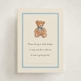"Antique Teddy Bear" - Baby Shower Mini Insert Cards in Frost by Becky Nimoy - Front