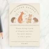 "Woodland storybook" - Baby Shower Mini Insert Cards in Ecru by Creo Study - Front
