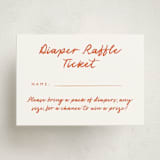 "Stork Party" - Baby Shower Mini Insert Cards in Tangerine by Zani van Zyl - Front