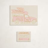 "Milk Truck" - Baby Shower Mini Insert Cards in Blush by Gwen Bedat - With Invitation