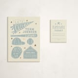 "Baseball Baby Shower" - Baby Shower Mini Insert Cards in Sky by Rebekah Canavan - With Invitation