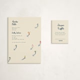 "Apres Bebe" - Baby Shower Mini Insert Cards in Cream by Ellen Schlegelmilch - With Invitation