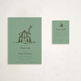 "Winter Cabin" - Baby Shower Mini Insert Cards in Pine by Jen Ramsey - With Invitation