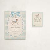 "Heirloom Rocking Horse" - Baby Shower Mini Insert Cards in Sky by Karidy Walker - With Invitation