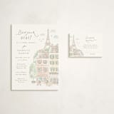 "A day in Paris" - Baby Shower Mini Insert Cards in Strawberry by Jennifer Wick - With Invitation