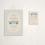 "Classic Truck" - Baby Shower Mini Insert Cards in Lake by Karidy Walker - With Invitation