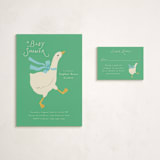 "Goose" - Baby Shower Mini Insert Cards in Sage by Lori Wemple - With Invitation