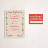 "Merry Little" - Baby Shower Mini Insert Cards in Santa by Claudia Orengo - With Invitation