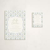 "BlueFloralbaby" - Baby Shower Mini Insert Cards in Icing by samovilka - With Invitation