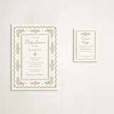"Garden Rose Doily" - Baby Shower Mini Insert Cards in Rose by Holton Art and Design - With Invitation