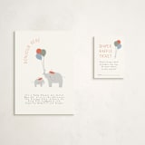 "Bonjour Balloons" - Baby Shower Mini Insert Cards in Berry by Angela Thompson - With Invitation