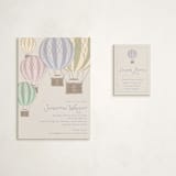 "Balloons" - Baby Shower Mini Insert Cards in Bluebird by Kampai Designs - With Invitation