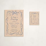 "Bottles and Brews" - Baby Shower Mini Insert Cards in Periwinkle by Jamie Alexander - With Invitation