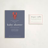 "My Lobster" - Baby Shower Mini Insert Cards in Denim by Wendy Taylor - With Invitation