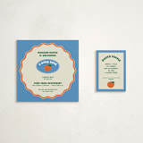 "little cutie sticker" - Baby Shower Mini Insert Cards in Aqua by Studio Suku - With Invitation
