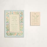 "Vintage blossom" - Baby Shower Mini Insert Cards in Sky by Creo Study - With Invitation