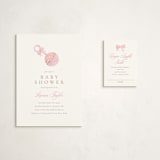 "un hochet" - Baby Shower Mini Insert Cards in Watermelon by Creo Study - With Invitation