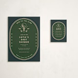 "by par" - Baby Shower Mini Insert Cards in Evergreen by Susan Zinader - With Invitation