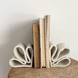 "Fleur Bookends" - Bookends in white by Sidney Field