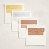 "Embroidered" - Fill-in Invitations in Peach Fuzz by Jen Owens - Envelope Liners