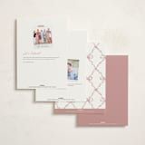 "ribbon bow drawing" - Fill-in Invitations in Dusty Pink by Cass Loh - Back of Card Options
