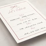 "ribbon bow drawing" - Fill-in Invitations in Dusty Pink by Cass Loh - Detail