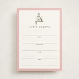 "Classic Bunny" - Fill-in Invitations in Blush by Megan Davis - Front