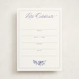 "watercolor flowers crest" - Fill-in Invitations in Dusty Blue by Cass Loh - Front
