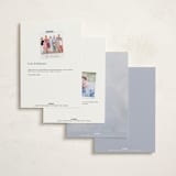 "watercolor flowers crest" - Fill-in Invitations in Dusty Blue by Cass Loh - Back of Card Options