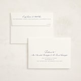"watercolor flowers crest" - Fill-in Invitations in Dusty Blue by Cass Loh - FREE Recipient Addressing