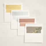 "watercolor flowers crest" - Fill-in Invitations in Dusty Blue by Cass Loh - Envelope Liners