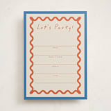 "Party Squiggle" - Fill-in Invitations in Papaya by Blustery August - Front