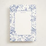 "Dreamy Toile" - Fill-in Menus in Blueberry by Teju Reval - Front
