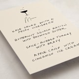 "A Little Shindig" - Fill-in Menus in Champagne by mo kelley - Detail