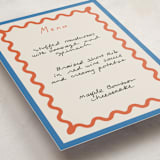 "Party Squiggle" - Fill-in Menus in Papaya by Blustery August - Detail
