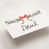 "Festive Vine" - Fill-in Place Cards in Crimson by Susan Moyal - Detail