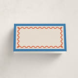 "Party Squiggle" - Fill-in Place Cards in Papaya by Blustery August - Blank Front