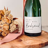 "Pairs well with Bridesmaid Duties Proposal Wine Label" - Bottle Labels in white by The Pretty Little Mess