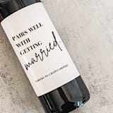 "Engagement Gift | Pairs Well with Getting Married" - Bottle Labels in white by The Pretty Little Mess