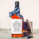 "Best Man Liquor Bottle Label | Text" - Bottle Labels in white by The Pretty Little Mess