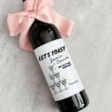 "Engagement Wine Label | Let's Toast" - Bottle Labels in white by The Pretty Little Mess