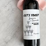 "Engagement Wine Label | Let's Toast" - Bottle Labels in white by The Pretty Little Mess