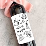 "Engagement Wine Label | Pairs well with getting engaged" - Bottle Labels in white by The Pretty Little Mess