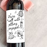 "Engagement Wine Label | Pairs well with getting engaged" - Bottle Labels in white by The Pretty Little Mess