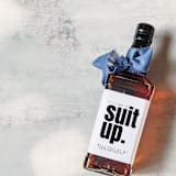 "Groomsman Liquor Bottle Label | Suit Up" - Bottle Labels in white by The Pretty Little Mess