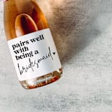 "Bridesmaid Gift Wine Label | Pairs well with being a Bridesmaid" - Bottle Labels in white by The Pretty Little Mess