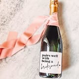 "Bridesmaid Gift Wine Label | Pairs well with being a Bridesmaid" - Bottle Labels in white by The Pretty Little Mess